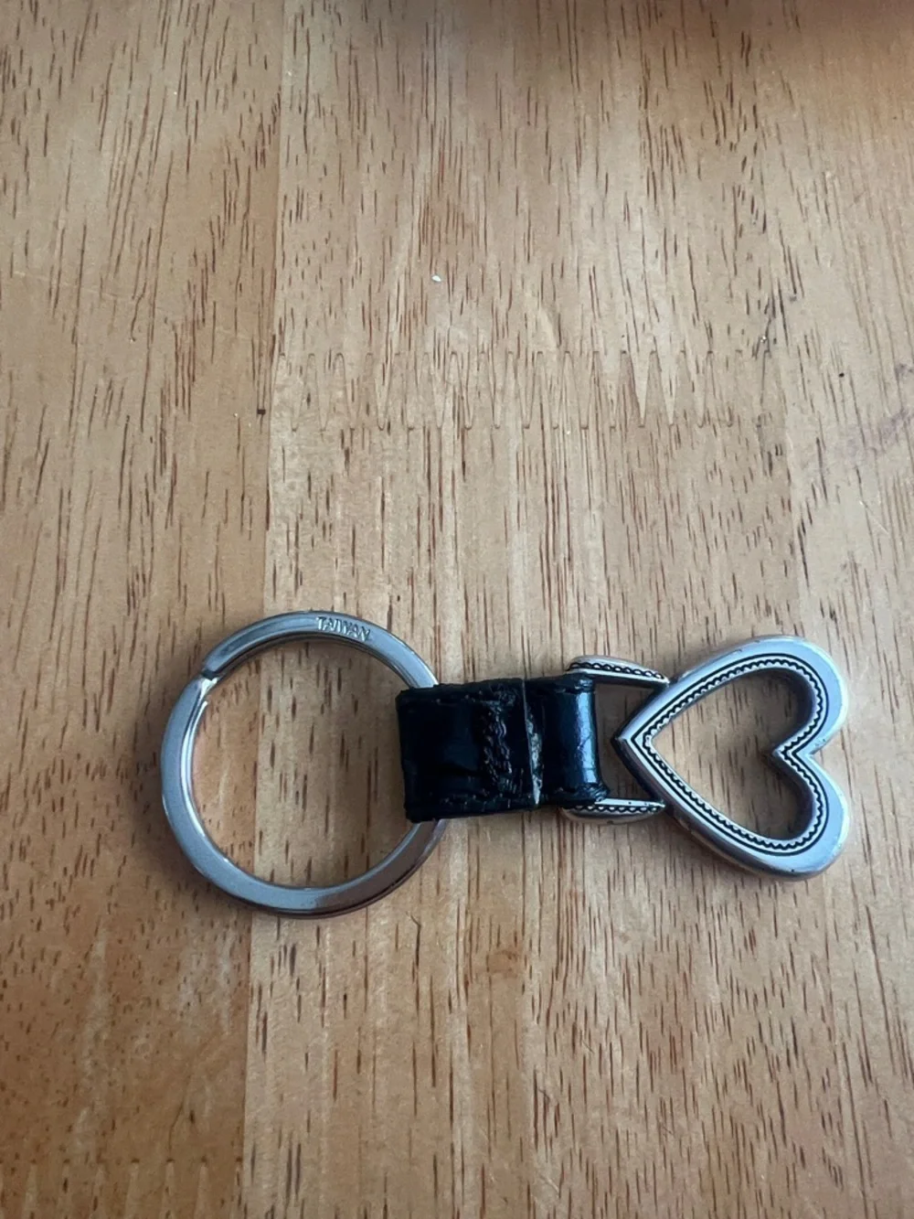 Vintage BRIGHTON leather key chain hearted shape 3.25” long